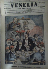 Ziarul Veselia : DOCTORUL ?I CONFERIN?A PACII, caricatura politica, gravura 1913 foto