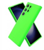 Huse silicon cu microfibra pentru Samsung Galaxy S24 Ultra Verde Neon, Husa