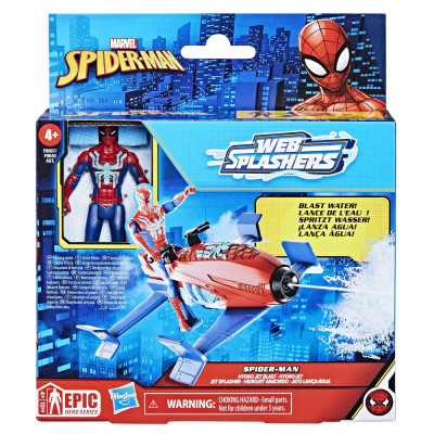 SPIDERMAN SET VEHICUL HYDRO JET SI FIGURINA SPIDER MAN 10CM SuperHeroes ToysZone foto