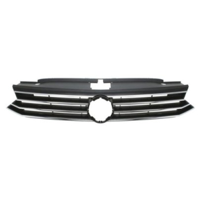 Grila radiator, masca fata Vw Passat (B8), 08.2014-, parte montare centrala, crom/negru/crom, 95D3051J, Aftermarket foto