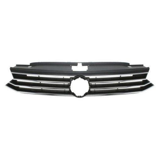 Grila radiator, masca fata Vw Passat (B8), 08.2014-, parte montare centrala, crom/negru/crom, 95D3051J, Aftermarket
