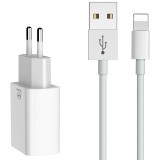 Incarcator Retea cu cablu Lightning McDodo CH-6720, 2 x USB, 2.1A, Alb