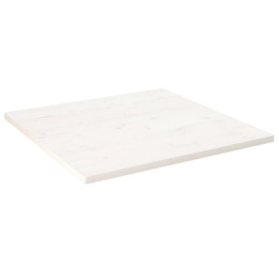 vidaXL Blat de masă, alb, 80x80x2,5 cm, lemn masiv de pin, pătrat foto