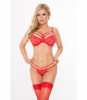 Set Sexy compus din Sutien si Chilotei String decupati in zona intima, Rosu