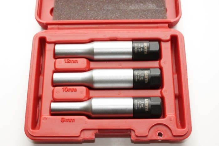 Torsionsn&uuml;sse, Gl&uuml;hkerzennuss Satz, 3/8 Zoll, SW8, SW10, SW12