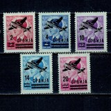Serbia, ocupatia germana 1942 - Posta Aeriana, supratipar, serie neuzata