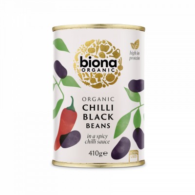 Fasole neagra in sos chilli 410g Biona foto