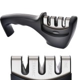 Ascutitor Cutite Bohmann 3 in 1 Diamant, Otel Tungsten &amp; Ceramica, Ascutire Fina, Negru
