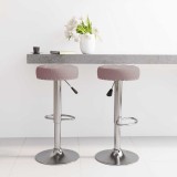 VidaXL Scaune de bar, 2 buc., gri taupe, material textil