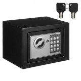 Seif Electronic Starks Negru 17x17x23 cm, Cheie &amp; Cifru, Metalic, Rezidential/Office