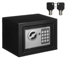 Seif Electronic Starks, 17x17x23 cm, &Icirc;nchidere cu Chei, Metal, Negru