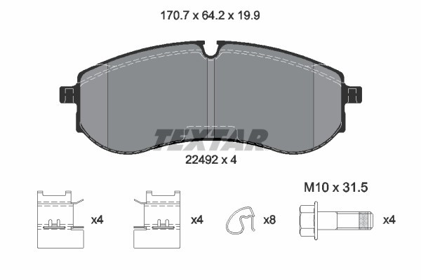 TEXTAR 2249201 Q+ set placute frana,frana disc