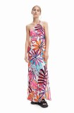 Desigual rochie culoarea alb, maxi, dreaptă