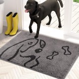 Covoras de intrare PURRUGS, microfibra/TPR, gri, 50 x 80 cm