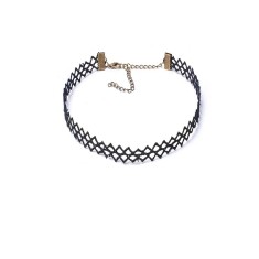 Choker Mystyle Fashion Black Mesh - Colier elegant pentru gat - Black Delux