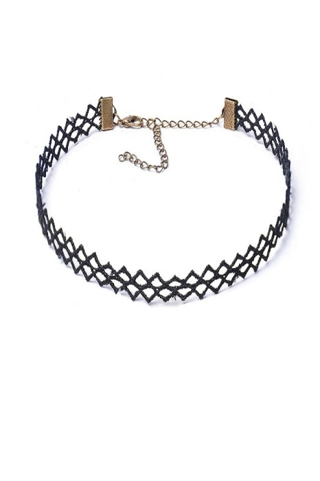 Choker Mystyle Fashion Black Mesh - Colier elegant pentru gat - Black Delux