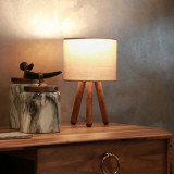 Lampa de masa Preston 33 cm 1 x E27 max 20W lemn textil [lux.pro] HausGarden Leisure