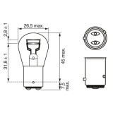 Set 2 Becuri 12V P21/4W 4W / 21W Pure Light (Blister) Bosch 499786 1 987 301 015