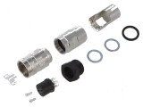 Conector M16 mufă mamă lipire pe cablu PIN 7 5A 300V drept - Conector electric drept M16