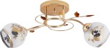 Lustra Alice Auriu 2xE27 60W Erste - Design Elegant, Iluminare Caldă, Metal Aurie, Abajur Sticlă Albă cu Model, 540x210x220mm