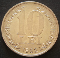 Moneda 10 Lei - ROMANIA, anul 1992 *cod 4446 foto