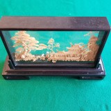 Cumpara ieftin DIORAMA, OBIECT DECORATIV CHINEZESC LUCRAT MANUAL IN LEMN - CHINA anii 1960