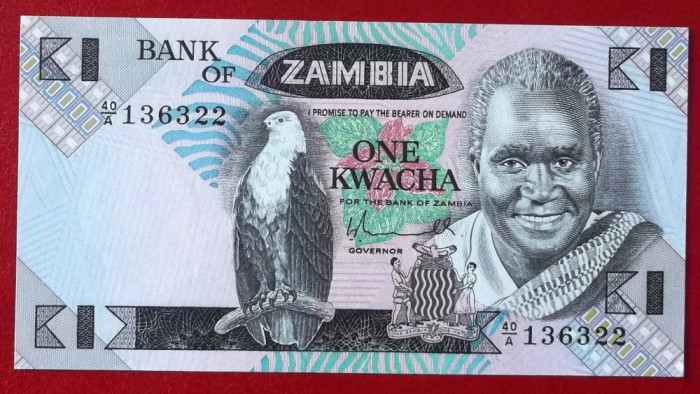 Zambia 1 kwacha 1980 (1988) sign 5 UNC necirculata **