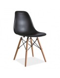Cumpara ieftin Scaun de bucatarie si living din polipropilena SL Enzo, ergonomic, lemn masiv, 83x46x42 cm, 100 kg, Negru