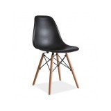 Scaun de bucatarie si living din polipropilena SL Enzo, ergonomic, lemn masiv, 83x46x42 cm, 100 kg, Negru