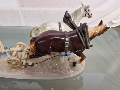 Figurină din porțelan, fermier cu cal, producător vezi foto, Germania foto