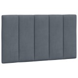 Cumpara ieftin Perna tablie de pat, Hanko, gri inchis, 80 cm, catifea