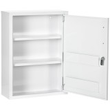 Kleankin Dulăpior de Medicamente cu 2 Rafturi și 2 Chei de Siguranță, 40x15x53,5 cm, Alb | Aosom Romania