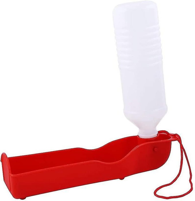Sticla de apa cu bol de plastic pentru animale de companie