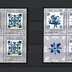 ROMANIA 2010 - ROMANIA-PORTUGALIA, CERAMICA, BLOC 2 CU VINIETA, MNH - LP 1869