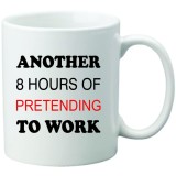 Cana alba personalizata &quot;Pretending to work&quot;, INOVATIX&reg;. 330ml