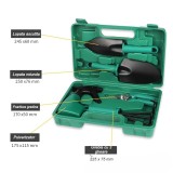 Set 5 accesorii gr&Auml;din&Auml;rit cu geant&Auml; depozitare, o&Egrave;el inoxidabil, foarfec&Auml; + gheru&Egrave;e + pulverizator, 18.5 x 29.5 cm, verde
