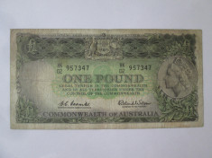 Australia 1 Pound 1961-1965,bancnota din imagini foto