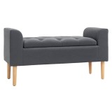 HOMCOM Banc de depozitare capitonat cu brațe, pentru dormitor, hol, sufragerie, suport 130 kg, 116 x 44 x 58, gri &icirc;nchis | Aosom Romania