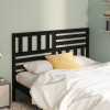 Tăblie de pat, negru, 146x4x100 cm, lemn masiv de pin, vidaXL