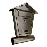 Cutie postala, cu loc pentru ziar, auriu, format B6, 29.5x7.5x37.5 cm, Damech GartenVIP DiyLine