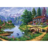 Puzzle 1500 piese - Village By Lake