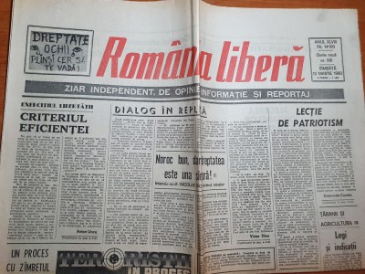 romania libera 10 martie 1990-privatizarea pro sau contra,teroristii in proces foto