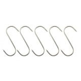 Cumpara ieftin Set 5 carlige pentru suspendat carnea, tip S, otel inoxidabil, 20 cm