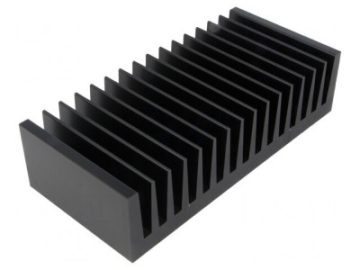 Radiator extrudat cu aripioare negru 75x160x40 mm foto
