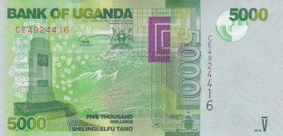 Bancnota Uganda 5.000 Shilingi 2019 - P51 UNC foto