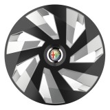 Set 4 Capace Roti, potrivite jantelor de R16, pentru Alfa Romeo, model vector black and silver