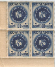 **Romania, LP 202/1946, Congresul ARLUS, bloc de 4, MNH foto