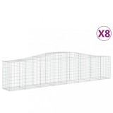 Cumpara ieftin Cosuri gabion arcuite 8 buc, 400x50x80/100 cm, fier galvanizat