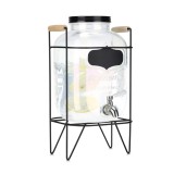 Dozator bauturi Navaris, 5L, cu stand metalic, design rainbow efect, sticla, 51378.03