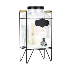 Dozator bauturi Navaris, 5L, cu stand metalic, design rainbow efect, sticla, 51378.03